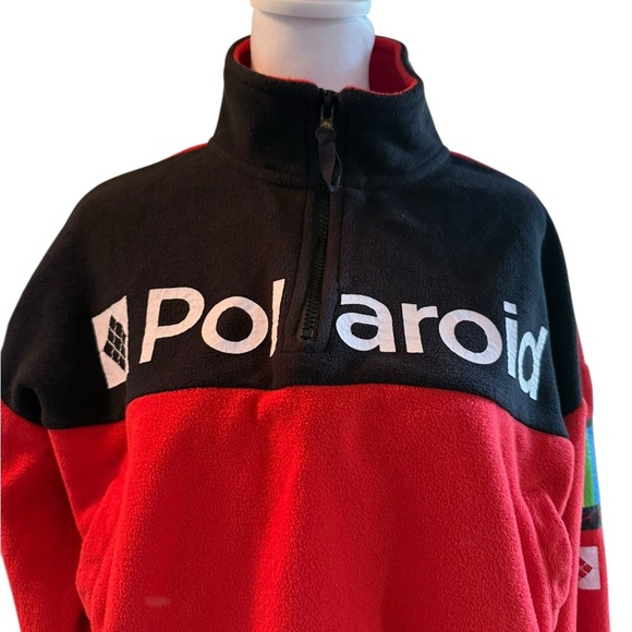 Polaroid Red and Black Half-Zip Fleece crop pullover Women’s size Medium - Picture 3 of 9